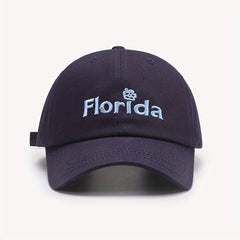 Men's Embroidered Sunscreen Outdoor Hat with Curved Brim
