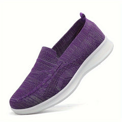 Women's Casual Slip-on Flat Walking Shoes Mesh Lightweight Work Shoes