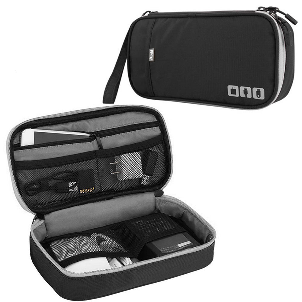 Portable Electronic Accessories Travel Case Zipper Organizer Bag