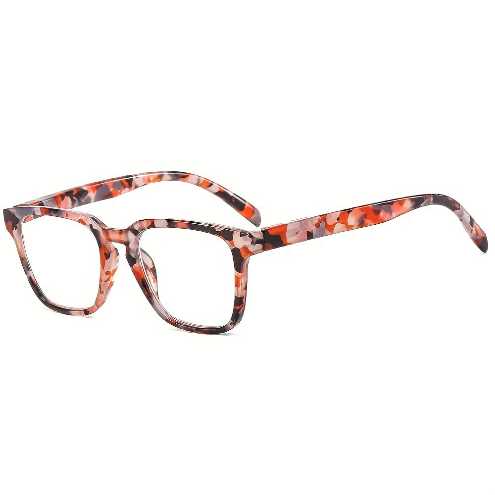 Camouflage Square Frame Reading Glasses Casual Eyeglasses