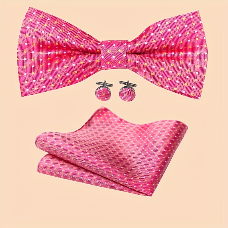 Men's Adjustable Bowtie Set Variety Colors