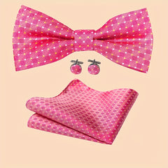 Men's Adjustable Bowtie Set Variety Colors