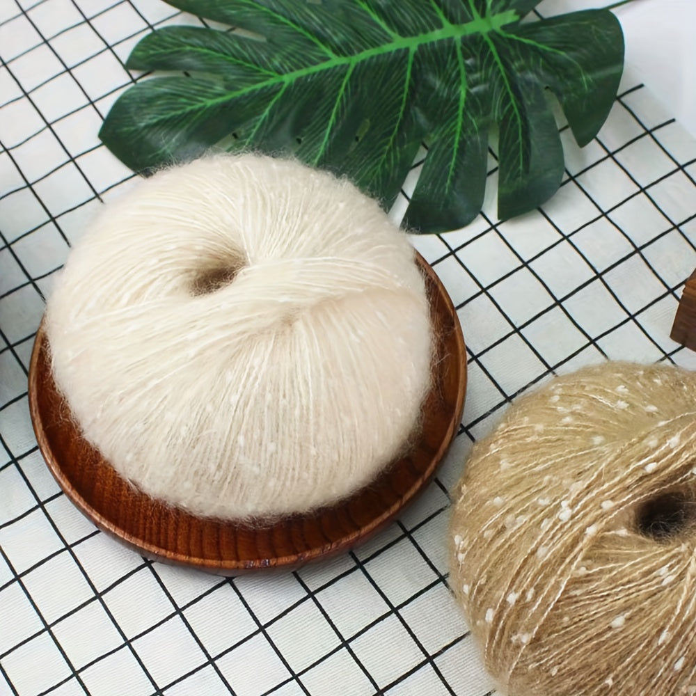 2pcs Colorful Dotted Mohair Handwoven Yarn 50g pc
