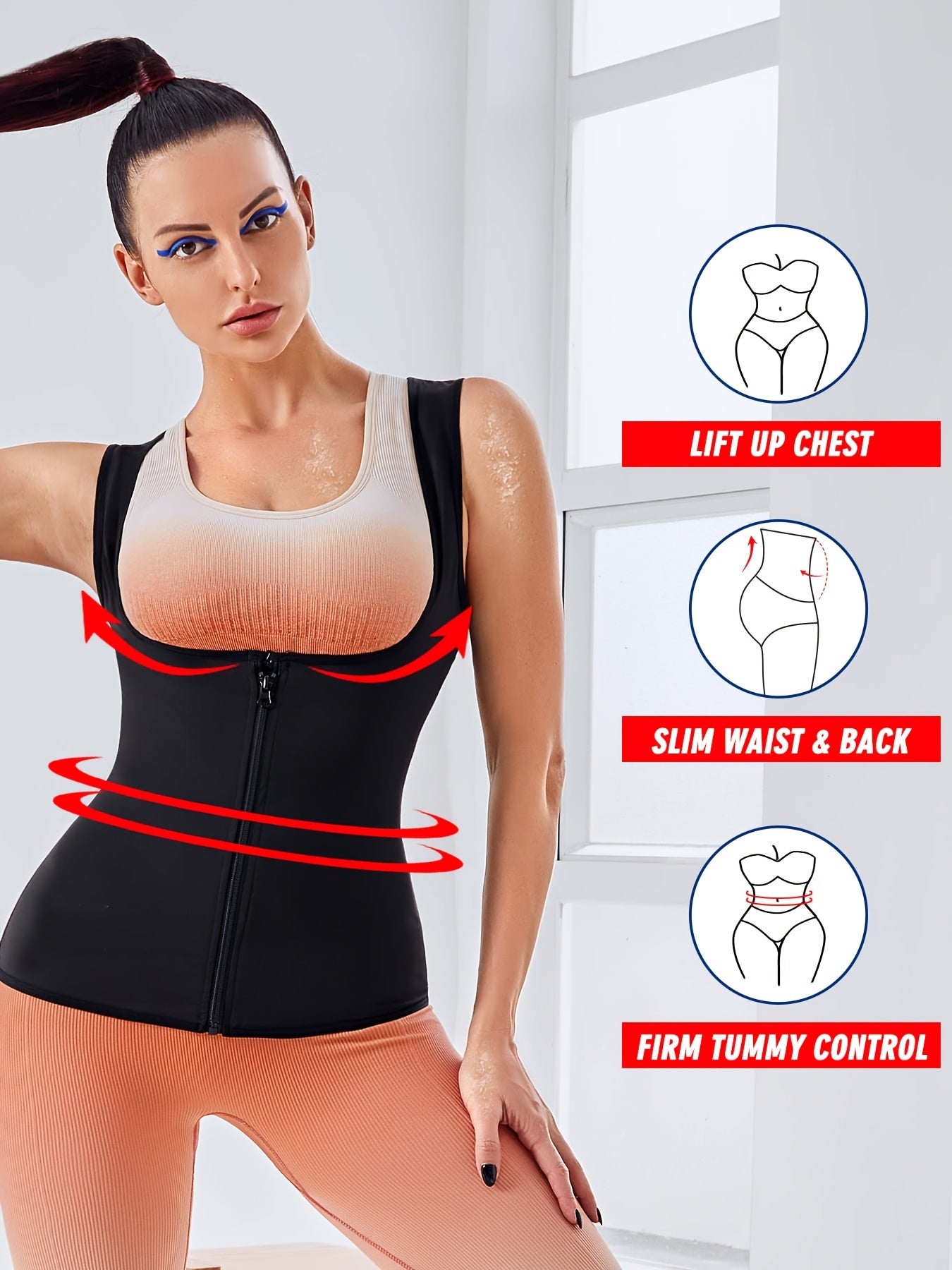 Wide Strap Tank Top Waist Trainer Sports Vest Women's Activewear