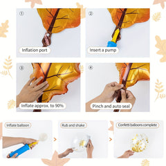 Thanksgiving Balloon Set with Maple Foil Balloons and Leaf Garland