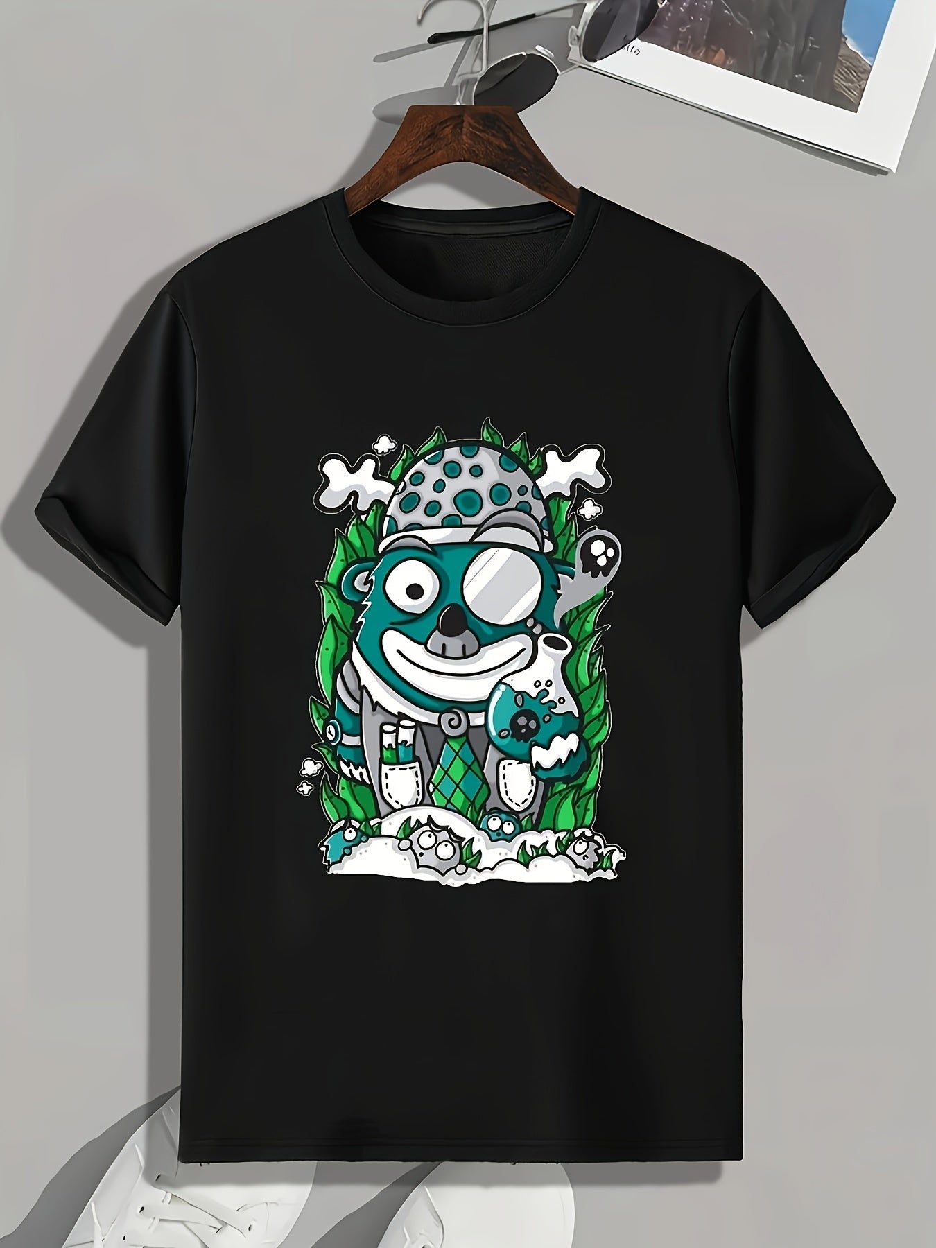 Men's Animal Print Slim Fit T-shirt for Spring Summer