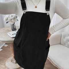 Corduroy Overall Dress With Pockets