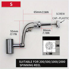 Durable Metal Fishing Reel Handle with Comfortable Grip