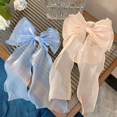 Mesh Bow Streamer Hair Clips for Girls