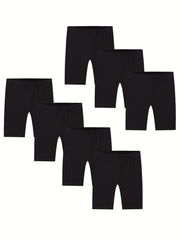 7pcs Girls Bike Shorts High Stretchy Tight Fit Legging Shorts