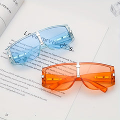Y2K Oversized Aviator Sunglasses Mod Metal Decor Goggles UV400