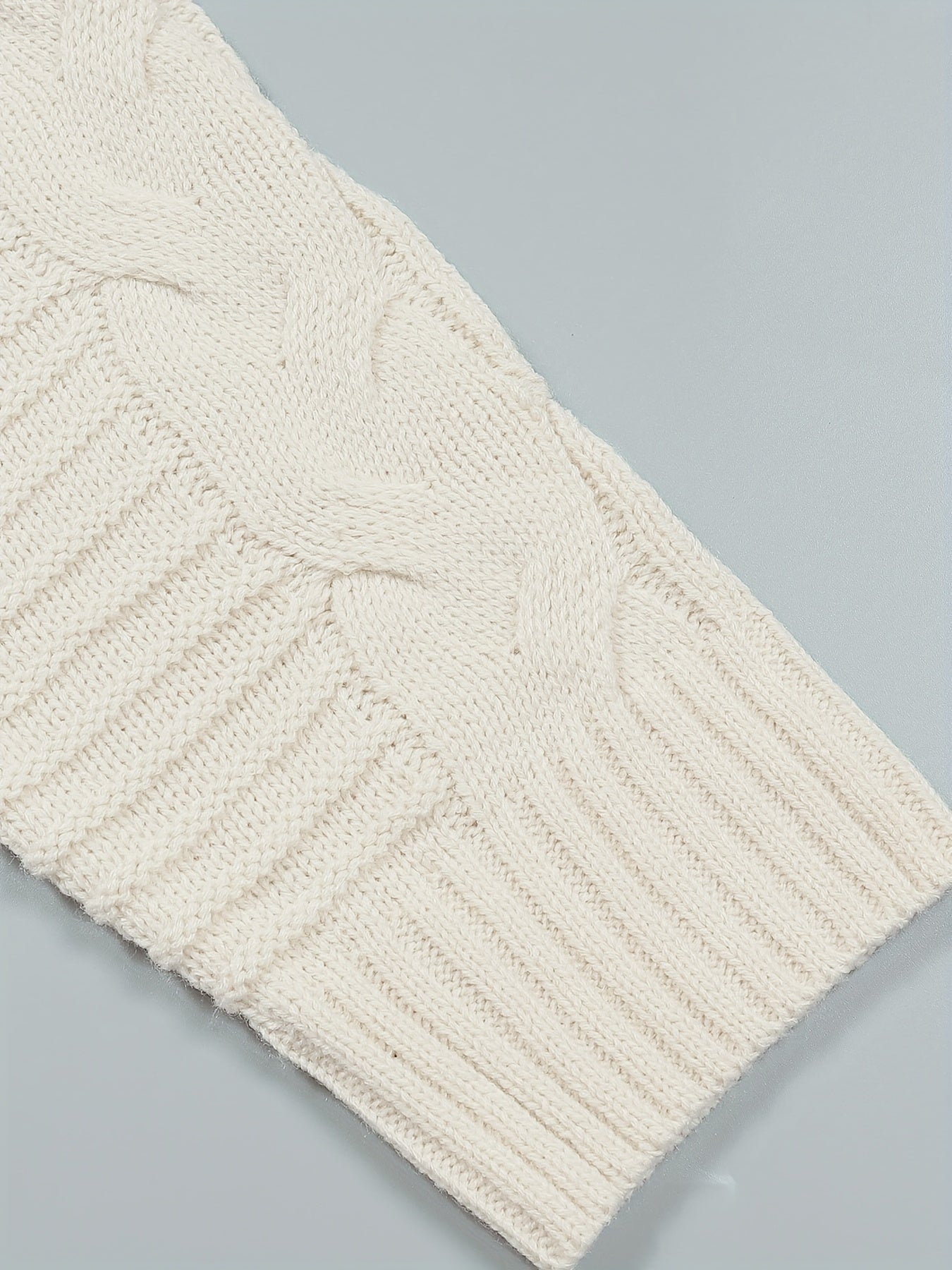 Cable Knit Long Sleeve Cardigan with Pockets