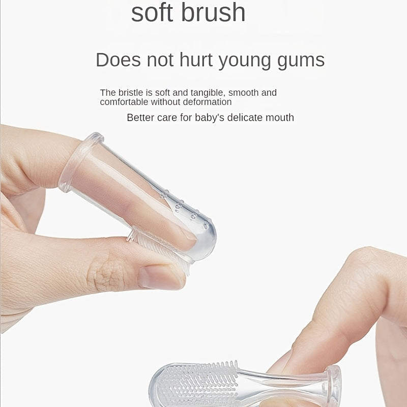 Baby Finger Strap Toothbrush Oral Cleaning Alloy Toddler Baby Toothbrush