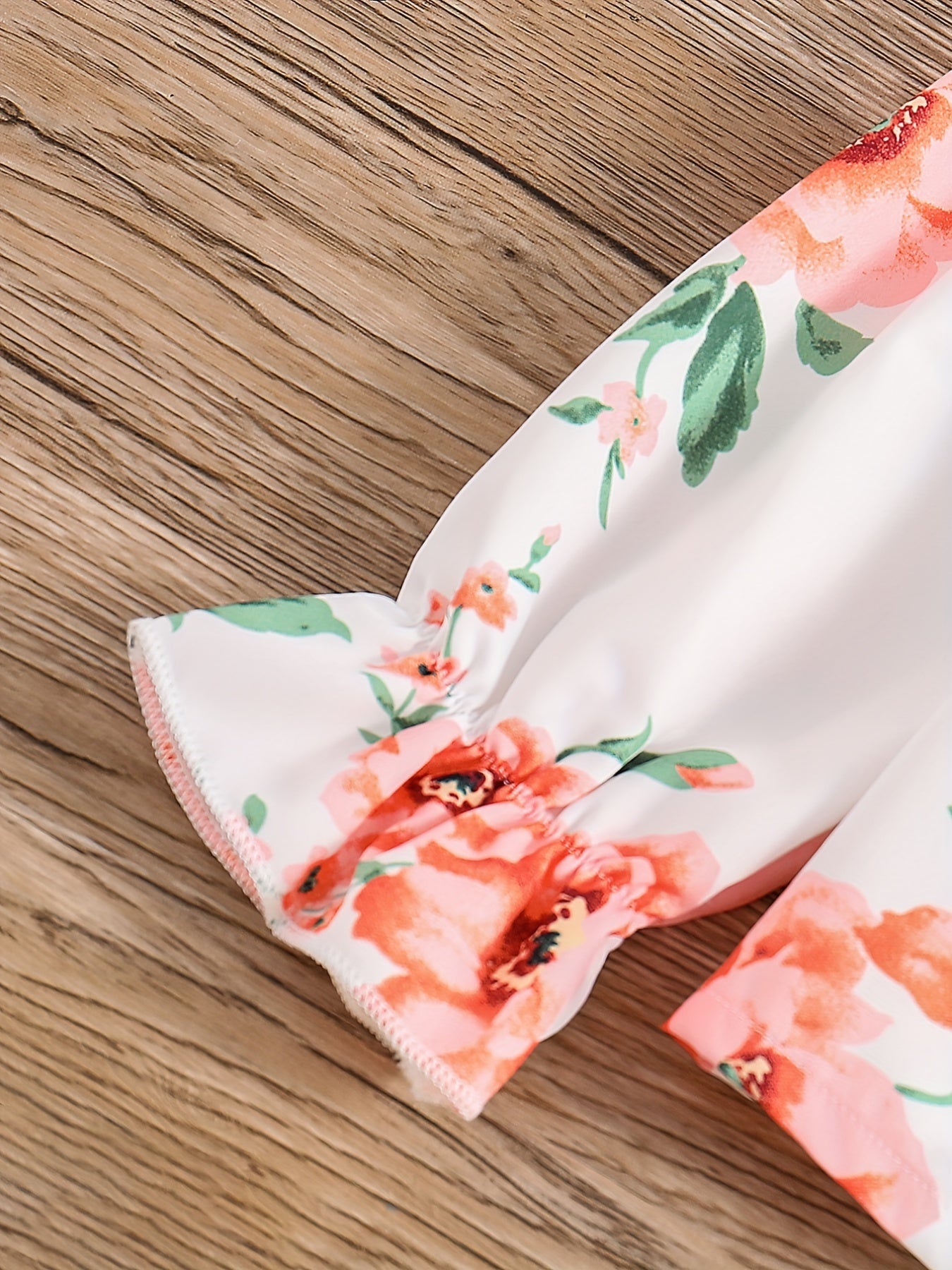 Girl's 2pcs Floral Print Top & Pants Set for Spring/Fall