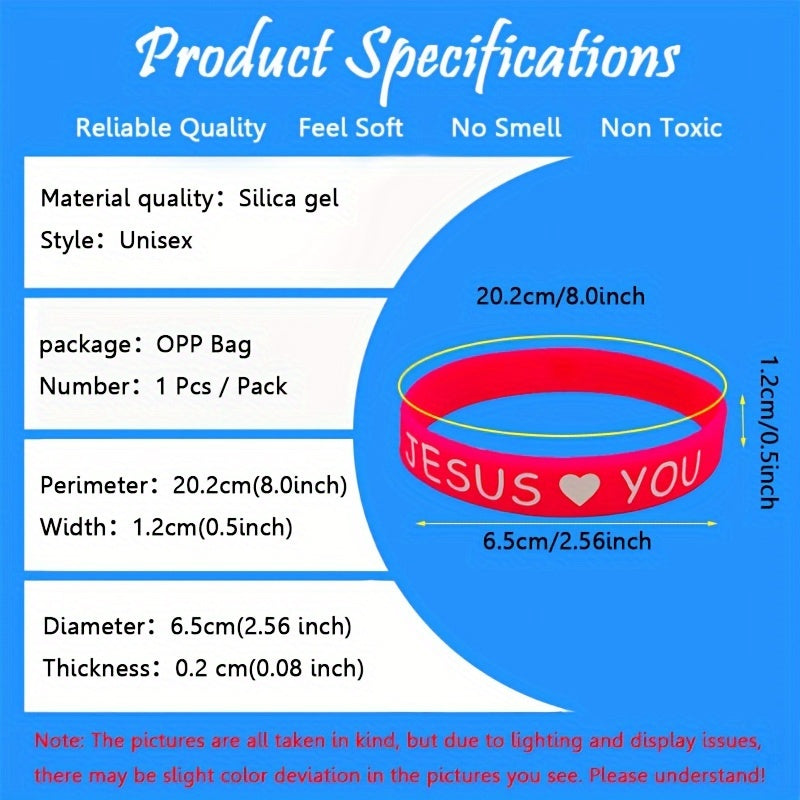 Colorful Pattern Faith Silicone Bracelet Wrist Band