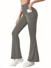 High Waist Yoga Flare Pants with Side Pocket