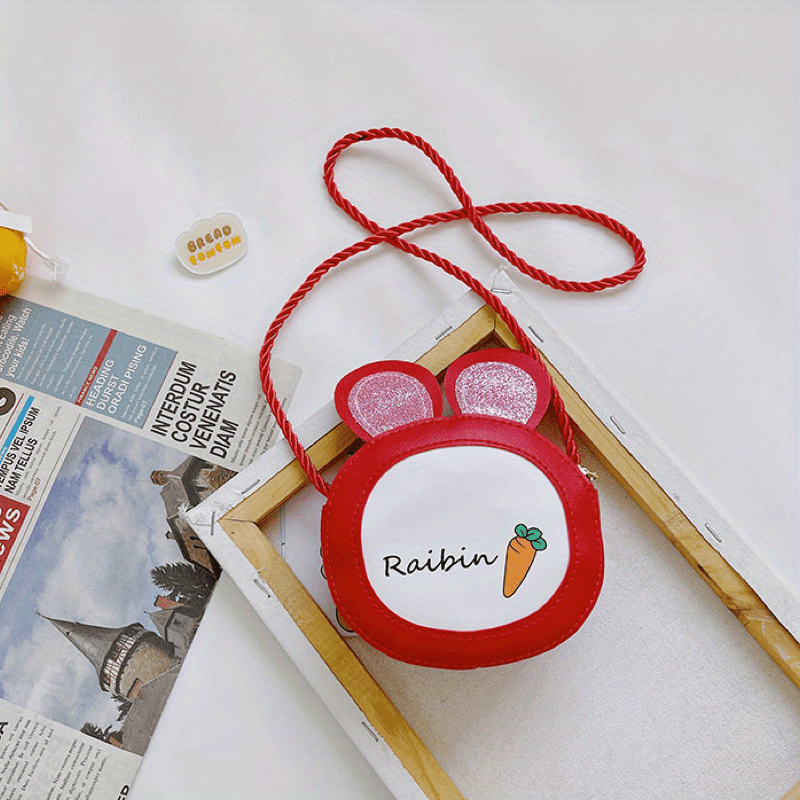 Children's Rabbit Carrot Shoulder Bag Mini Round Crossbody Bag