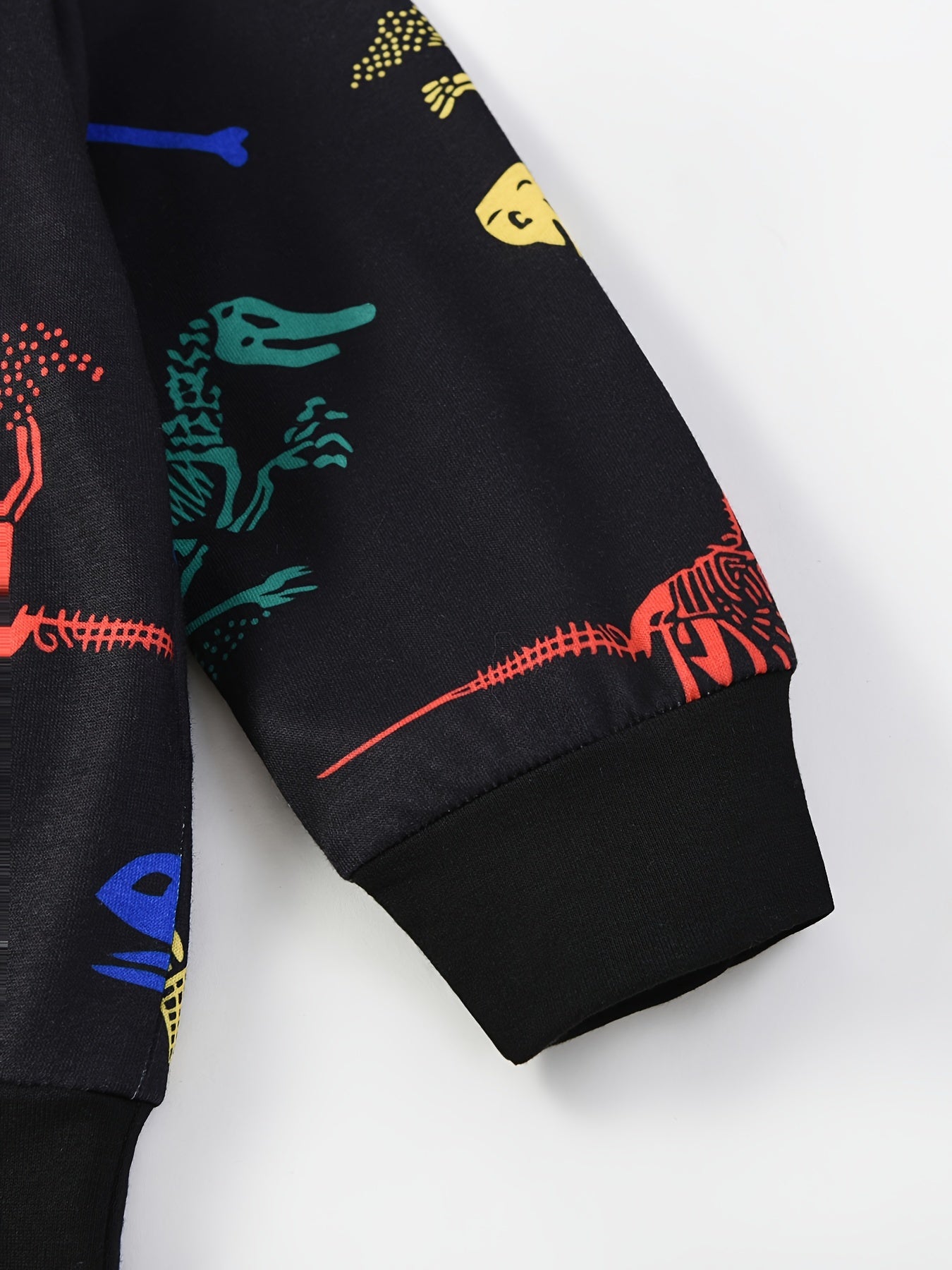Boys Dinosaur Print Hooded Sweatshirt for Fall