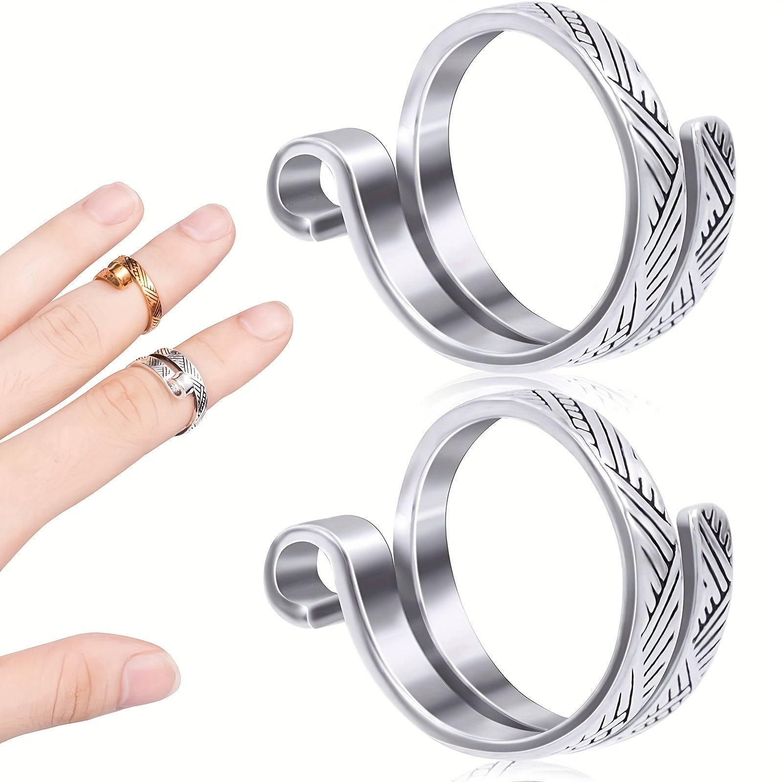 Adjustable Crochet Tension Ring Finger Clip Crochet Thimble