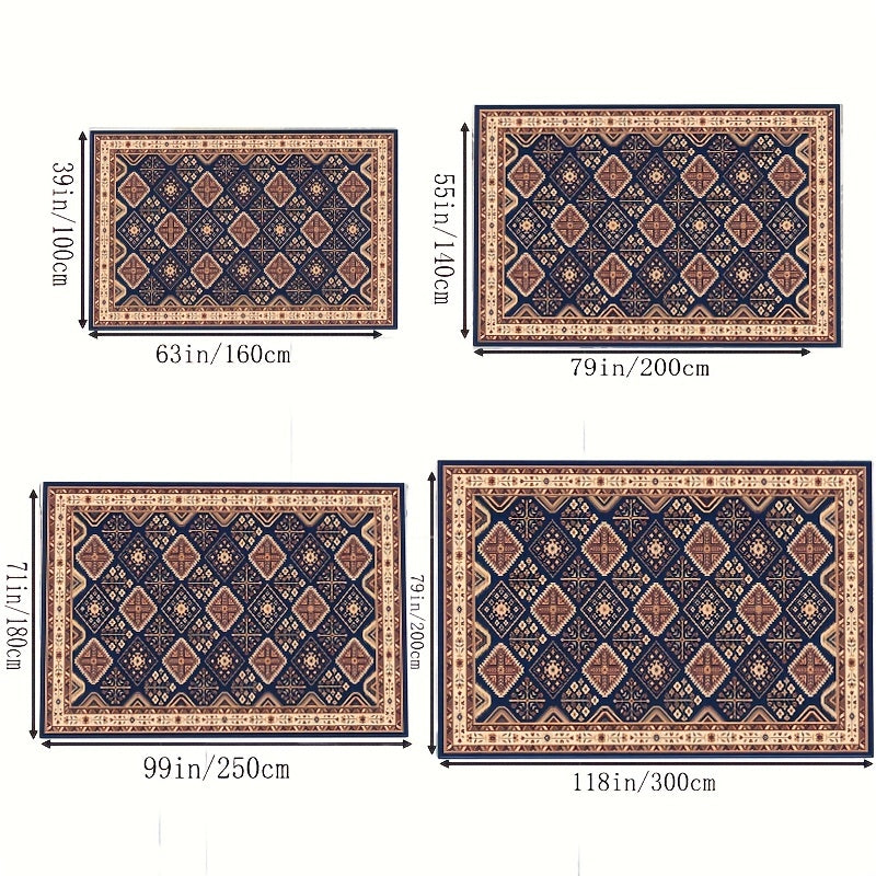 Bohemian Dark Classic Pattern Large Area Carpet Living Room Bedroom