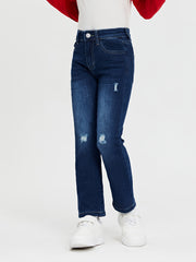 Girls Ripped Straight Leg Jeans for Casual Outfit