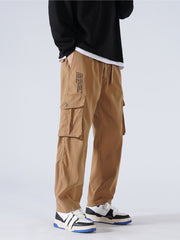 Men's Casual Drawstring Cargo Pants for Spring/Fall