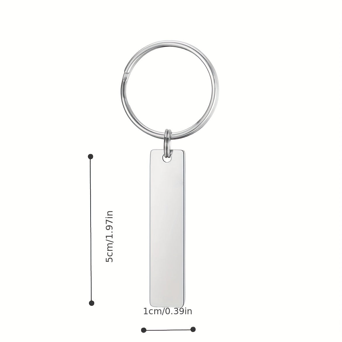 Stainless Steel Strip Keychain Alloy Key Tag Style Basic DIY Keychain
