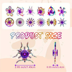 12 Pack Metal Finger Spinning Tops Fidget Toys for Adults and Children