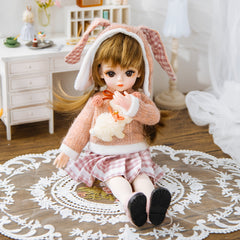 6-in Doll DIY Toy Set with Dress, 3D Eyes, Shoes, Wig, Makeup - Girl's Birthday