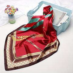 Tassel Print Silk Square Scarf Bandana Neckerchief Hair Wrap