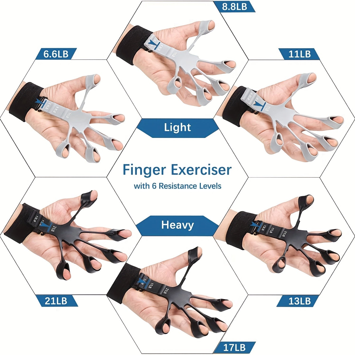Adjustable Finger Exerciser Grip Strength Trainer Hand Strengthener