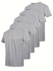 5pcs Men's T Shirt Bundle for Summer Activities