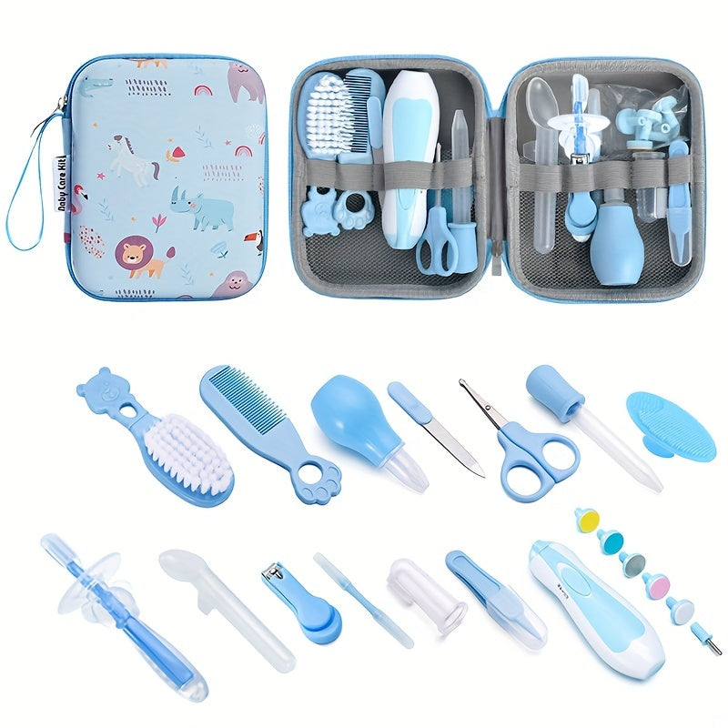 14pcs Baby Care Kit Grooming Set Ear Spoon Clippers Comb Brush Medicine Feeder