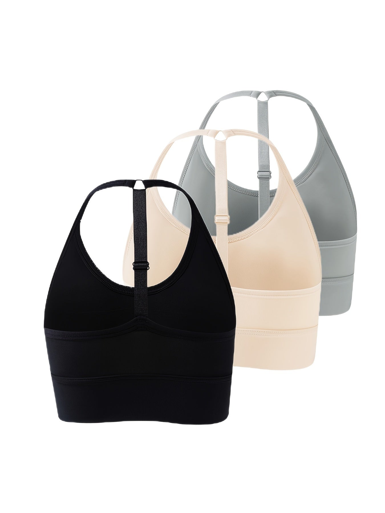 3pcs Seamless Halter Sports Bras Yoga Fitness Bra Women's Lingerie