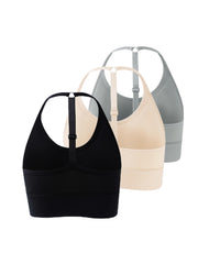 3pcs Seamless Halter Sports Bras Yoga Fitness Bra Women's Lingerie