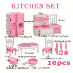 1:12 Dolls House Kitchen Bedroom Bathroom Playset