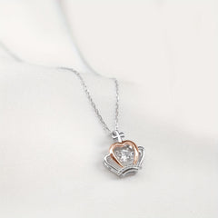 Zircon Crown Pendant Necklace With Card for Daughter