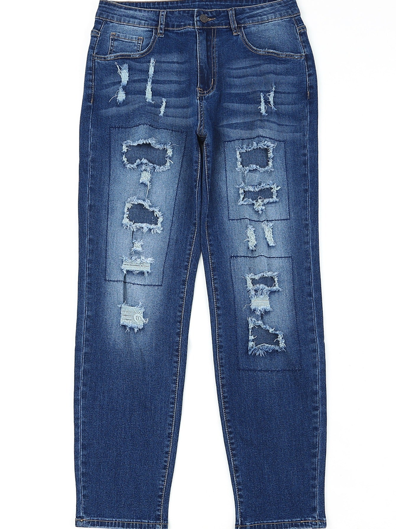 Men's Distressed Straight Jeans