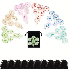 7pcs Acrylic Opaque Polyhedral Dice Set for Table & Role Playing Games