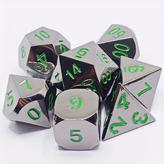 7pcs Metal Dice For Board Game, Faceted Dice For Entertainment