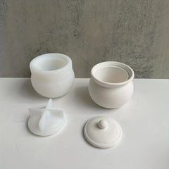 DIY Storage Jar & Lid Silicone Mold for Resin Candle Holder Making