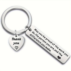 2pcs Heart Pendant Engraved Metal Keychain Graduation