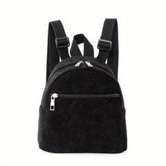 Kids Mini Corduroy Solid Backpack Schoolbag