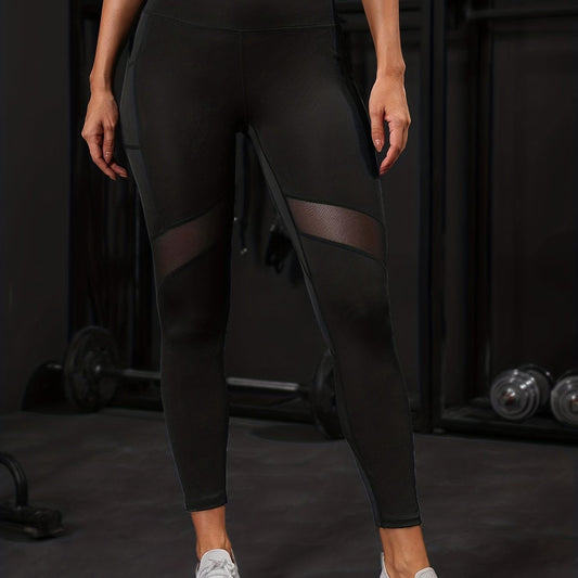 Women's Spliced Mesh Yoga Leggings Tight & Stretchy for Maximum Comfort