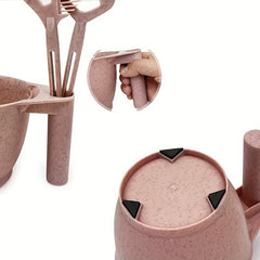 Eco Wheat Straw Hair Dye Kit w/ Bowl & Brush Set for Normal Hair