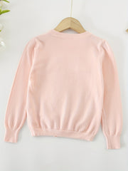 Girls' Sequin Letter Sweatshirt Top Crew Neck Pullovers