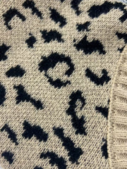 Colorblock Leopard V-Neck Sweater Dress