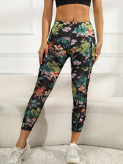 Floral Print Sports Leggings High Waist Tummy Control Gym Yoga Pants