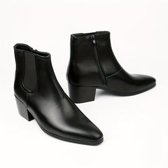 Men's High Heeled Zipper Boots