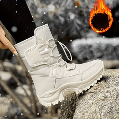 Women's Winter Snow Boots Waterproof Fleece Lined Mid Calf Insulated Shoes